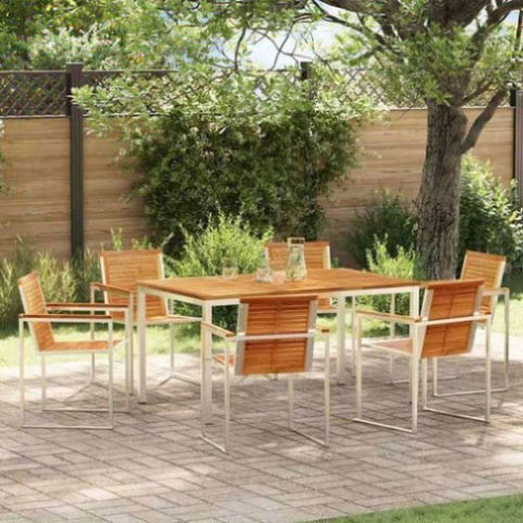 Garden Dining Set 7 pcs Solid Wood Teak 3334824