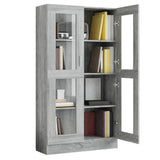 Vitrine Cabinet Grey Sonoma 82,5x30,5x150 cm Engineered Wood 815118