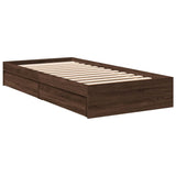 Bed Frame with Drawers without Mattress Brown Oak 90x200 cm 3280684