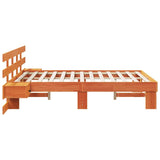 Bed Frame with Headboard Brown 120 x 200 cm Solid Pine Wood 3385693