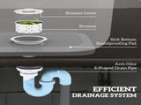 Outdoor Utility Sink, Stainless Steel Free Standing Single Bowl Kitchen Sink with Cold and Hot Water T3398P551796