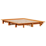 Bed Frame without Mattress Wax Brown 150x200 cm King Size Solid Wood Pine 850658