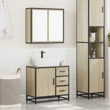 ZNTS 2 Piece Bathroom Furniture Set Sonoma Oak Engineered Wood 3300896