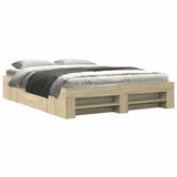 Bed Frame without Mattress Sonoma Oak 150x200 cm King Size Engineered Wood 3295466