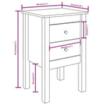 ZNTS Bedside Cabinets 2 pcs 40x35x61.5 cm Solid Wood Pine 813690