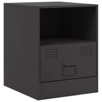 ZNTS Bedside Cabinets 2pcs Black 34.5x39x44 cm Steel 841752