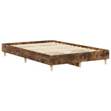 Bed Frame No Mattress Smoked Oak 135x190 cm Double Engineered Wood 861070