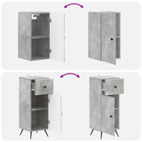3 Piece Bathroom Cabinet Set BREDA Concrete Grey 3417804