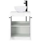 Bathroom Furniture Set High Gloss White Engineered Wood 3404208