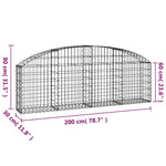 ZNTS Arched Gabion Basket 200x30x60/80 cm Galvanised Iron 153463