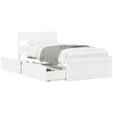 Bed Frame without Mattress White 100x200 cm Solid Wood Pine 846790