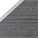 WPC Fence Set 1 Square + 1 Slanted 273x186 cm Grey 3054431