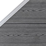 WPC Fence Set 1 Square + 1 Slanted 273x186 cm Grey 3054431