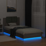 Bed Frame with LED Grey Sonoma 80 x 200 cm Engineered Wood 3429665
