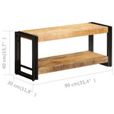 Tv Stand Natural wood Solid Mango Wood and Powder-Coated Iron 247808