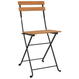 Folding Bistro Set Teak Solid Teak Wood, Powder-Coated Steel Medium 319977