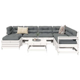 8 Piece Garden Sofa Set White Solid Wood Pine 3250605
