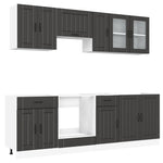 ZNTS 8 Piece Kitchen Cabinet Set Kalmar Black Engineered Wood 3314832