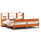 Bookcase Bed without Mattress Wax Brown 180x200 cm Super King Solid Wood Pine 3322980