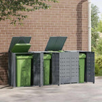Wheelie Bin Storage for 4 Bins Grey 276x79x117 cm Steel 3279989