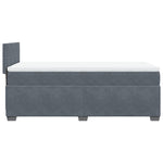ZNTS Box Spring Bed with Mattress Dark Grey 90x200 cm Velvet 3286223