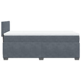 ZNTS Box Spring Bed with Mattress Dark Grey 90x200 cm Velvet 3286223