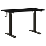 Desk Black and Dark Brown 120 x 60 cm Solid Oak Wood 3426555