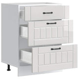 Kitchen Base Cabinet "Lucca" High Gloss White Engineered Wood 854271