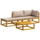 Sofa Set 4 pcs Natural Solid Acacia Wood 3417242