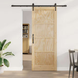 Sliding Door ORKDAL Brown 83 x 211 cm Solid Pine Wood 3333674
