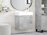 Bathroom Vanity Unit with Tap Concrete Grey 45.5 x 22.5 x 84 cm 889514