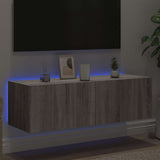 TV Wall Cabinet with LED Lights Grey Sonoma 100x35x31 cm 837300