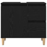 Bathroom Furniture Set with Drawer 3 pcs Black 30 x 30 x 180 cm 3333086