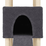 Cat Tree with Sisal Scratching Posts Dark Grey 153 cm 172117