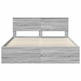 Bed Frame Grey Sonoma 160 x 200 cm Solid Pine Wood 3410578