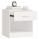 ZNTS Nightstand 2 pcs with Drawer White 242547