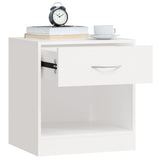 Nightstand 2 pcs with Drawer White 242547