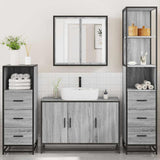 4 Piece Bathroom Furniture Set Grey Sonoma Engineered Wood 3301253