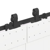 Sliding Door Hardware Kit 305 cm Steel Black 3295787