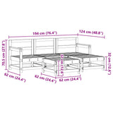Garden Lounge Set 5 pcs Wax Brown Solid Pine Wood 3418129