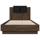 Bed Frame Brown Oak Engineered wood, Plywood 90 x 200 cm 3210037