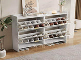 Modern Shoe Cabinet with 4 Flip Drawers, Freestanding Shoe Rack with Open Shelves, Suitable for N896P457053W