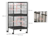 Bird Cage Budgie Cage 2 In 1 Large Aviary with Wheels Removable Trays for Finch Canaries Cockatiels T3398P376237