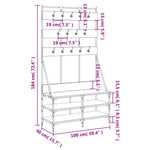 ZNTS Clothes Rack with Shoe Storage Smoked Oak 100x40x184 cm 837859