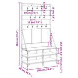 ZNTS Clothes Rack with Shoe Storage Smoked Oak 100x40x184 cm 837859