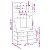 Clothes Rack with Shoe Storage Brown Oak 100x40x184 cm 837861