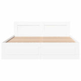 Bed Frame with Drawer 2 pcs White 150 x 200 cm Engineered Wood 3402858