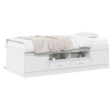 Daybed White Engineered wood Small Single Convertible Daybed 3280258