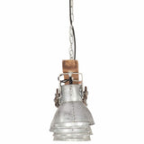 320521 Industrial Ceiling Lamp Silver E27 Mango Wood