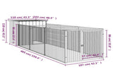 Dog House with Run Anthracite 110x405x110 cm Galvanised Steel 3189079